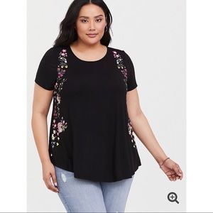 Super Soft Black Floral Tee